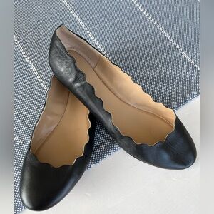 Saks Fifth Avenue Black Leather Flats Size 9